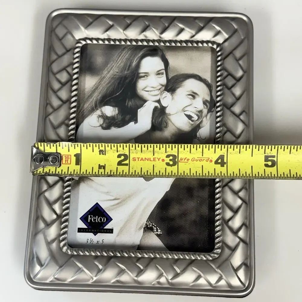 Fetco Braided Silver Picture Photo Frame 3.5”x 5”
